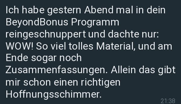 BeyondBonus Kundenfeedback 9