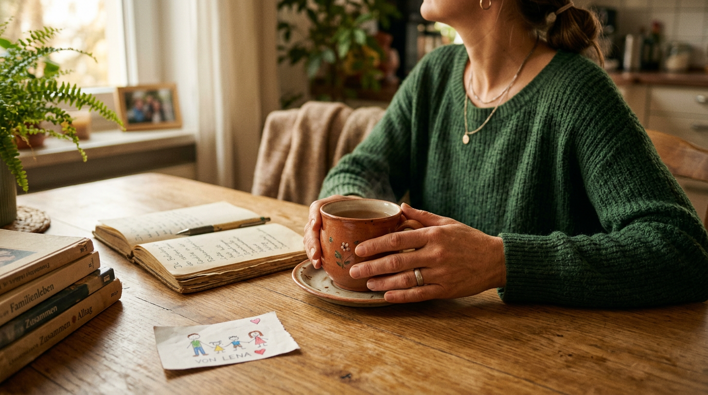 Erweiterte Patchworkfamilie beim gemeinsamen Spaziergang