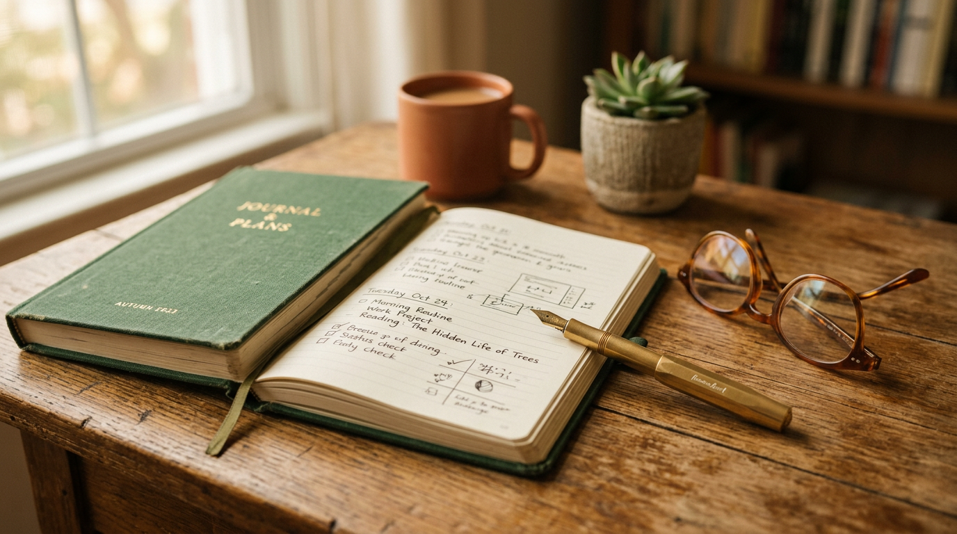 Paar plant gemeinsam das Familienbudget mit Notizbuch und Kaffee