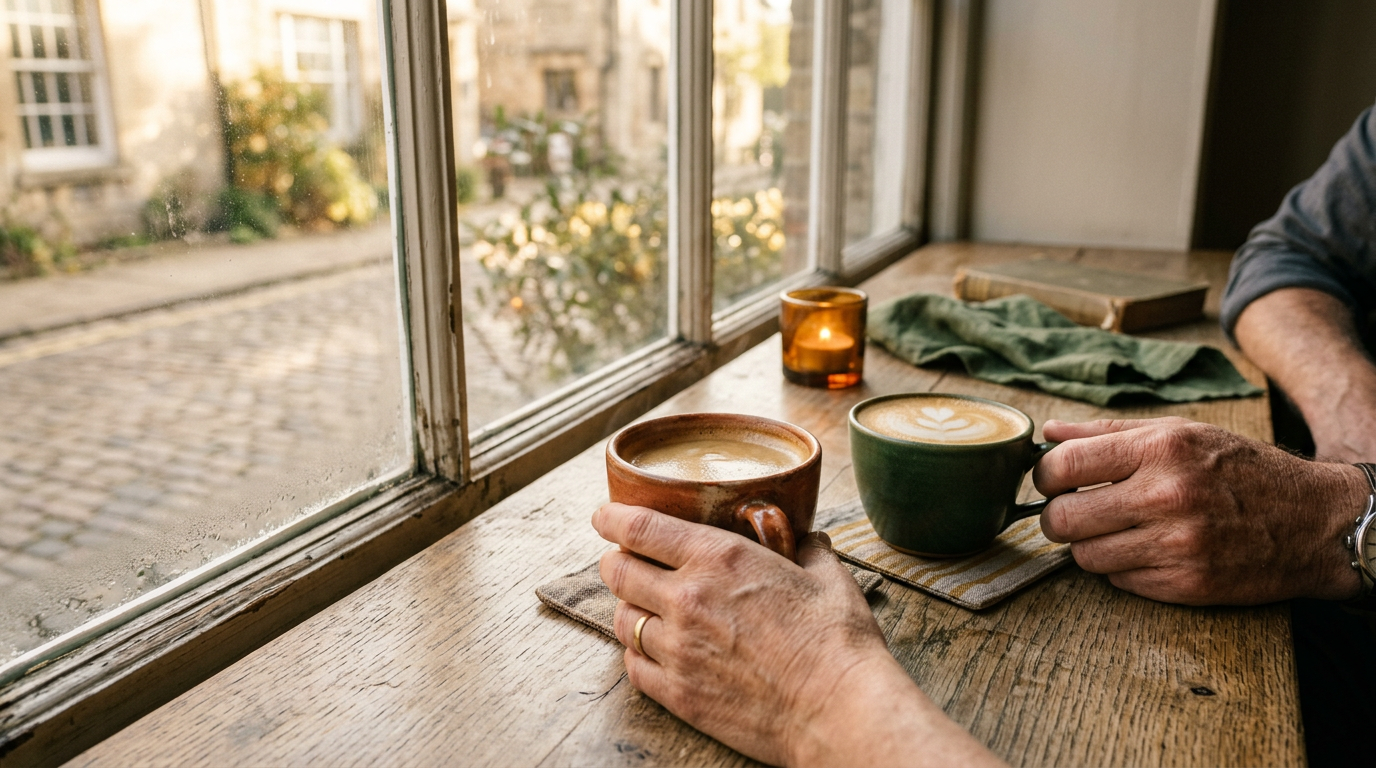 Kind und Erwachsene in einem ruhigen Moment auf einer Wiese