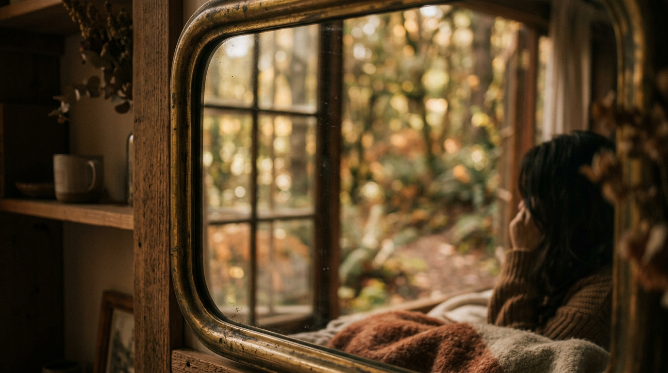 Frau steht allein am Waldrand und blickt nachdenklich in die Ferne — Eifersucht in der Patchworkfamilie